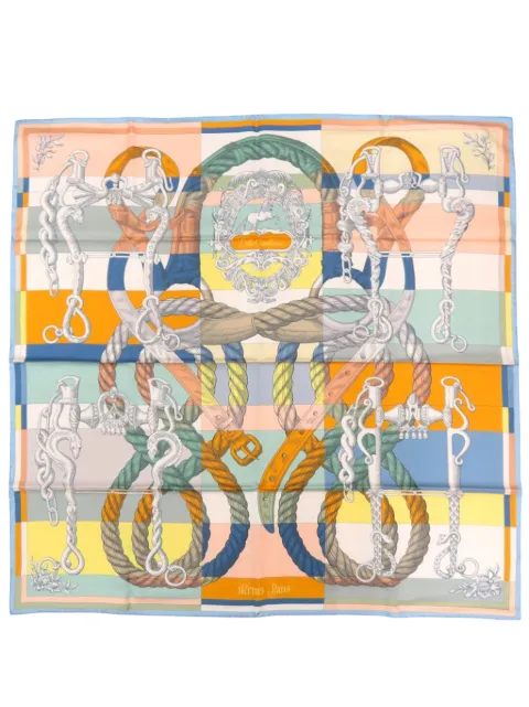 Hermès Pre-Owned 2000-2025 Della Cavalleria Double Face Silk Scarf 90 scarves Multicolour NSX0RGO87P9PNK9A