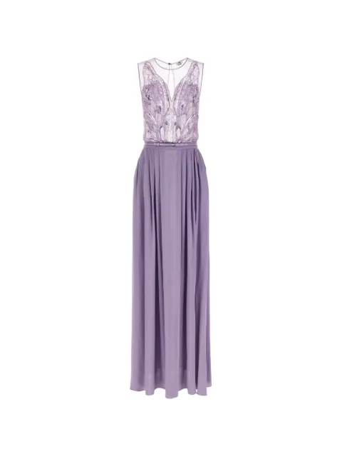 Elisabetta Franchi embroidered tulle dress Purple ABR4262E2