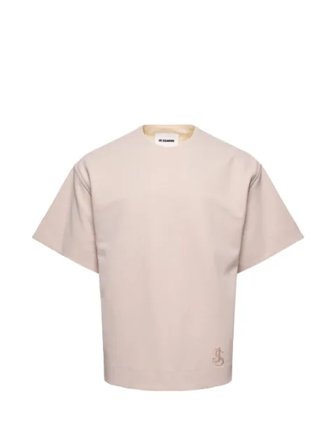 Jil Sander embroidered-detail cotton T-shirt Neutrals J22GC0226J20018262