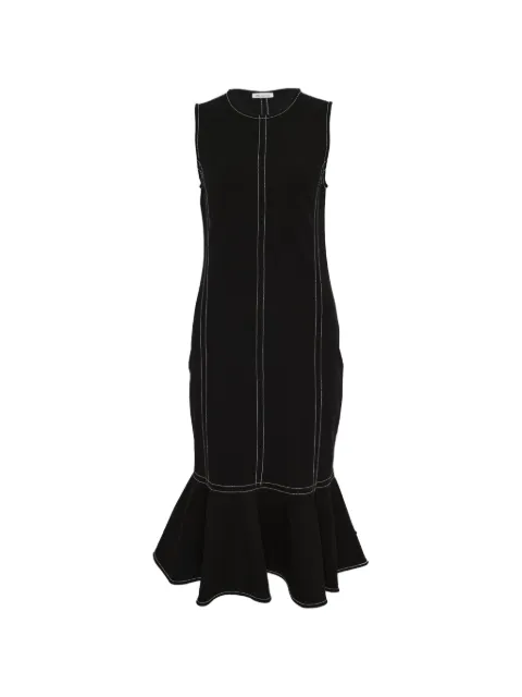 AMI Paris peplum midi dress Black FDR644JE022200001