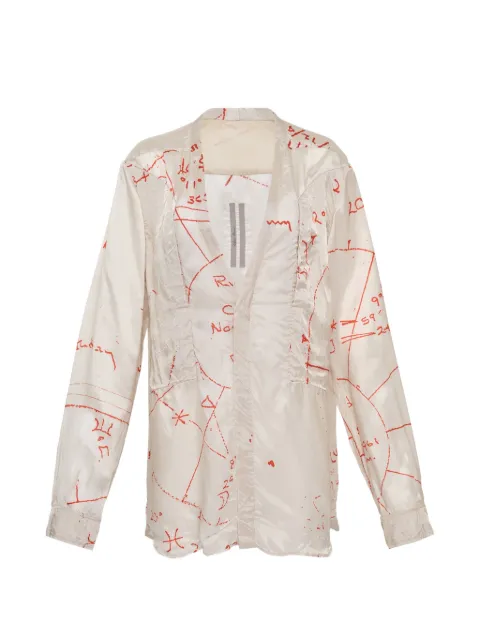 Rick Owens Larry Fogpocket printed shirt Neutrals RP01F6247KP1