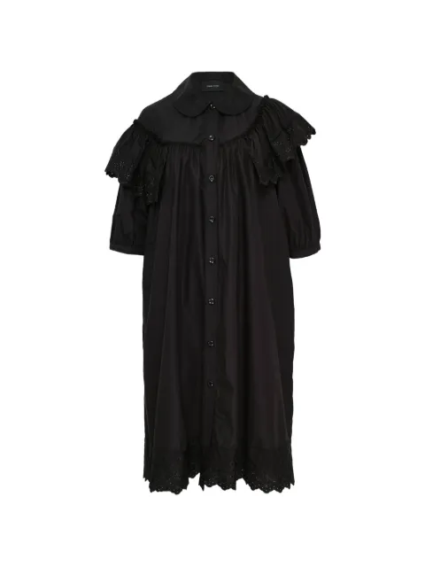 Simone Rocha puff-sleeve ruffled shirt dress Black 7445T128700