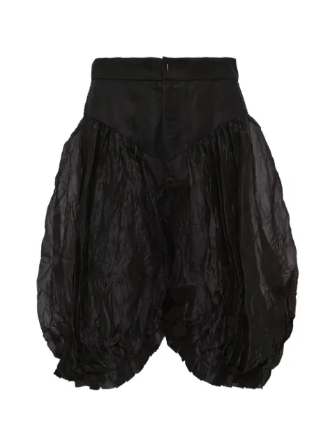 Renli Su Elysia balloon-shaped cropped linen trousers Black RP1802E1100905