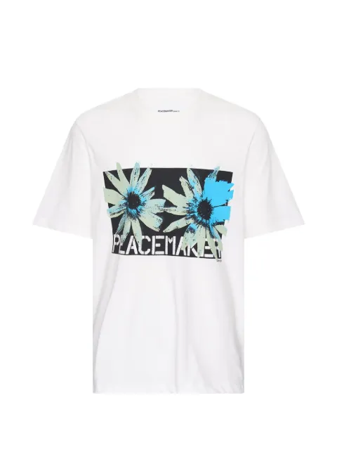 OAMC Peacemaker Peacemaker flower-print regular cotton T-shirt White PCM3OT01EJE00100100WHITE
