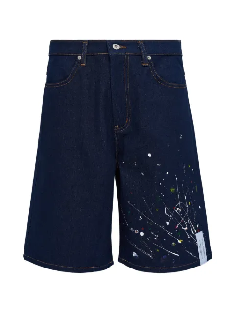 JUNTAE KIM painted denim shorts Blue JTKARTISANALTL3000INDIGOB