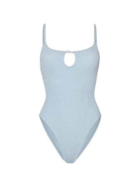 Hunza G Mia beaded swimsuit Blue HNZGMIAMETICE