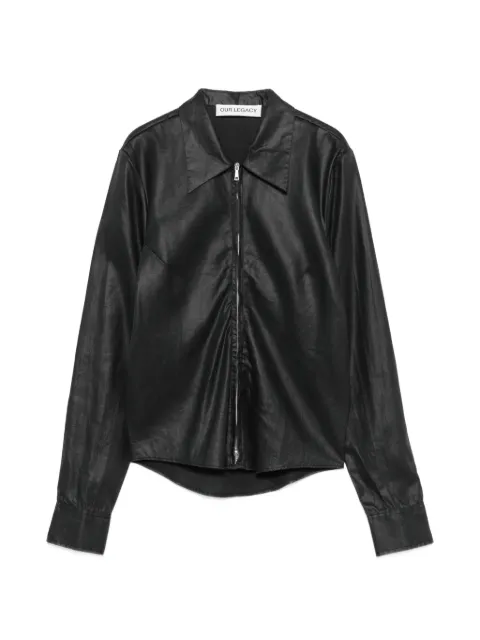 OUR LEGACY slim-fit zip-up shirt Neutrals W4262SLB