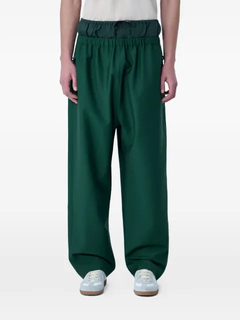 Lacoste elasticated-waist wide-leg trousers Green XH2468