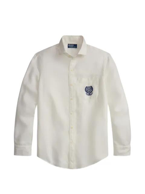Polo Ralph Lauren x Wimbledon 2026 embroidered classic fit linen shirt White 710B16049001