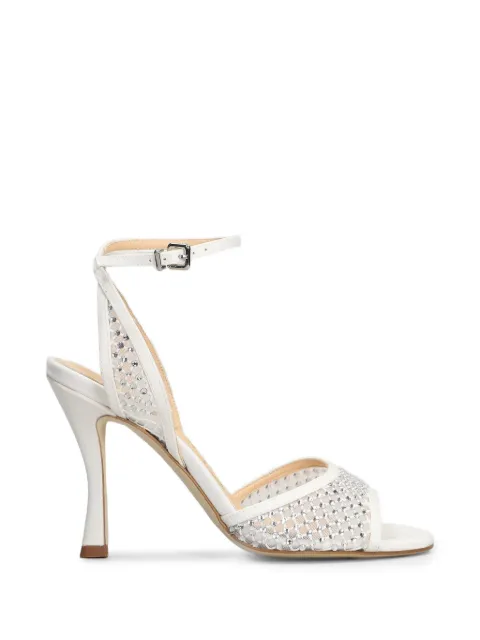 Chantal crystal-embellished mesh-panel sandals White 3128
