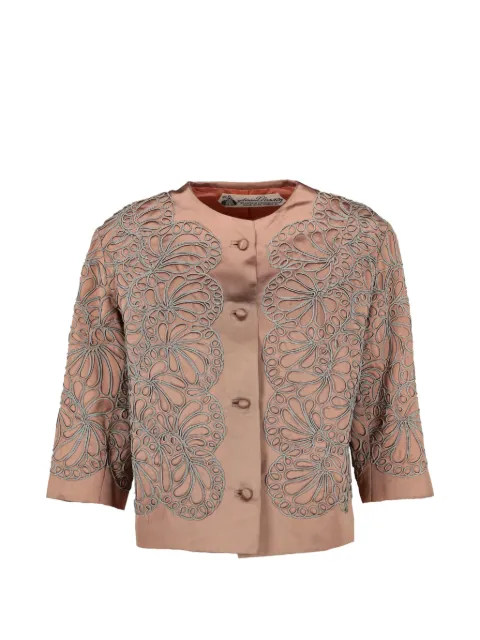 Vintage 1950-1960s laser-cut button jacket Pink W1703263