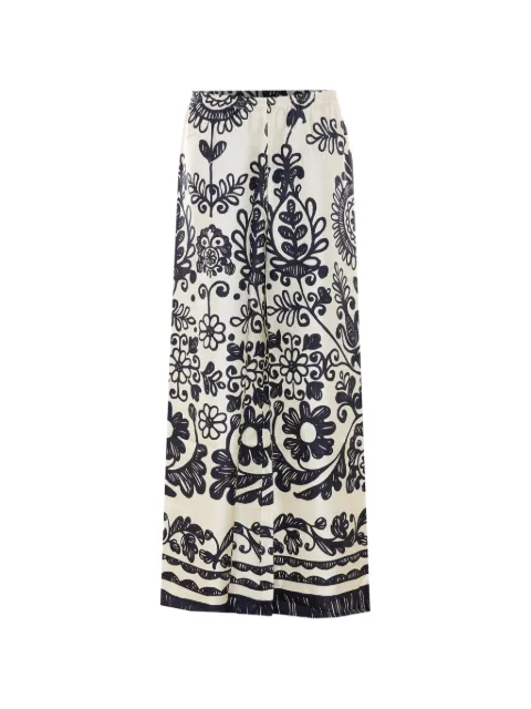 Maurizio Pecoraro floral-print trousers Blue W01010381BLACK