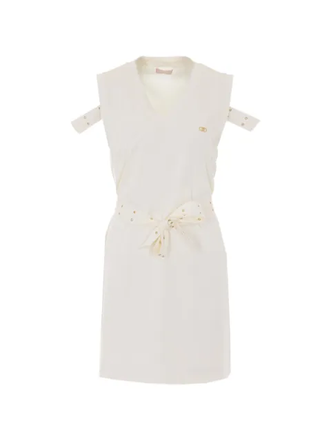 LIU JO logo-appliqué midi dress Neutrals TA6127TS92210105