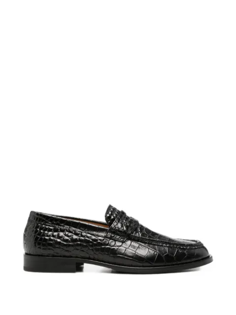 OUR LEGACY croc-effect leather loafers Black A4267LIL