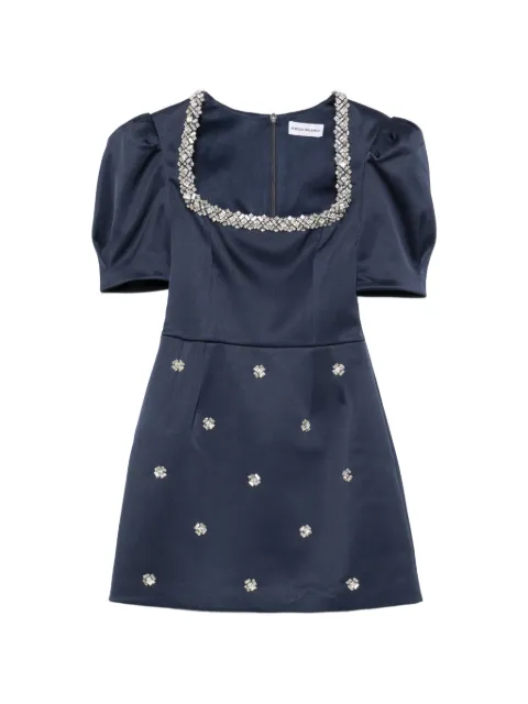 Rebecca Vallance Ayla crystal-embellished puff-sleeve mini dress Blue 26021605