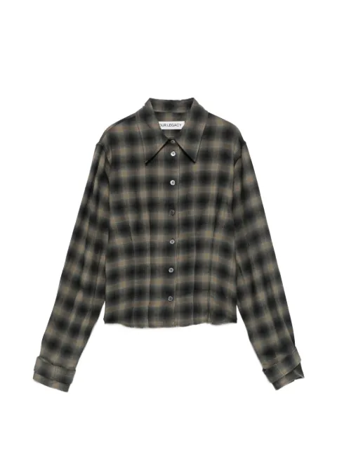 OUR LEGACY Envelop check-print shirt Blue W4262EYC
