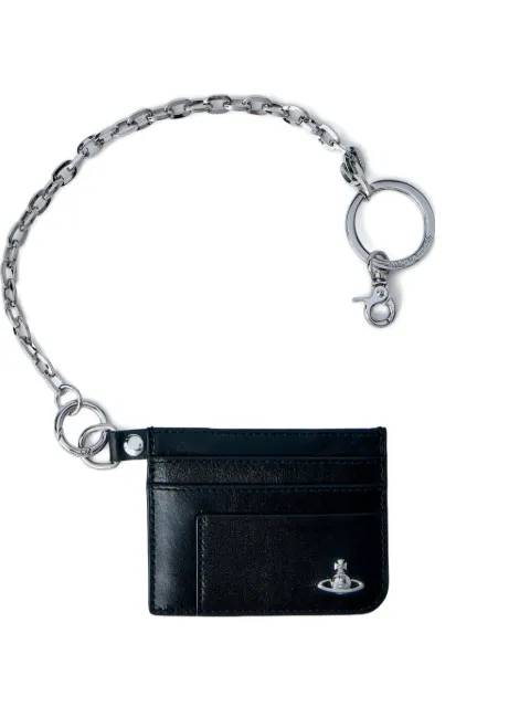 Vivienne Westwood chain logo leather card holder Black 5403000RUL00B0N401
