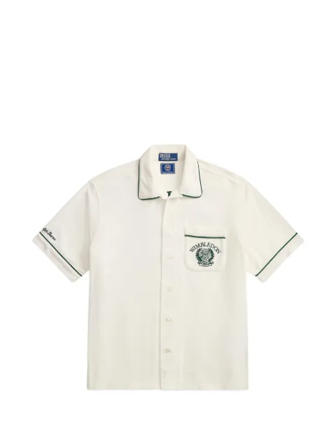 Polo Ralph Lauren Wimbledon crest trim camp shirt White 710B16079001
