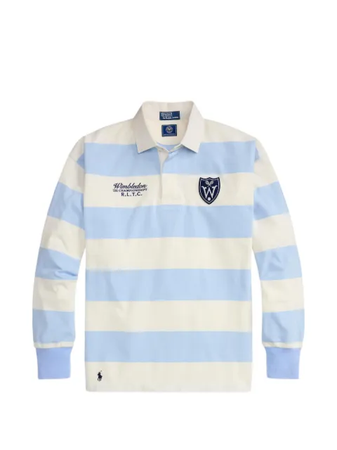 Polo Ralph Lauren x Wimbledon 2026 striped embroidered polo shirt White 710B16065001