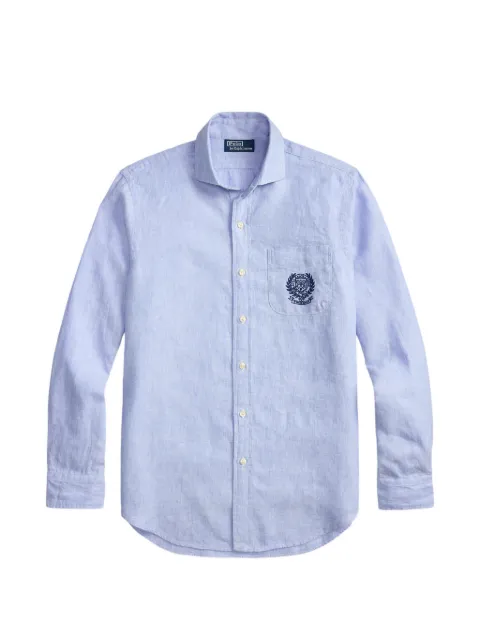 Polo Ralph Lauren embroidered pocket linen shirt Blue 710B16049002