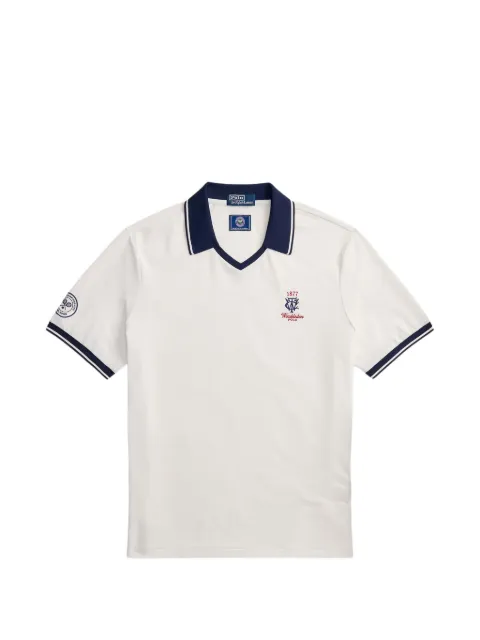 Polo Ralph Lauren x Wimbledon striped trim logo patch polo shirt White 710B16054001