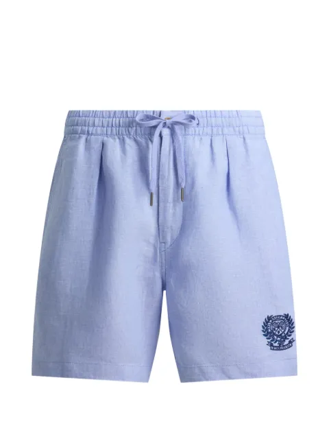 Polo Ralph Lauren Wimbledon drawstring crest linen shorts Blue 710B16048001