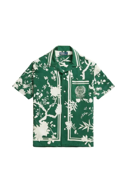Polo Ralph Lauren Wimbledon floral-print striped shirt Green 710B16080001