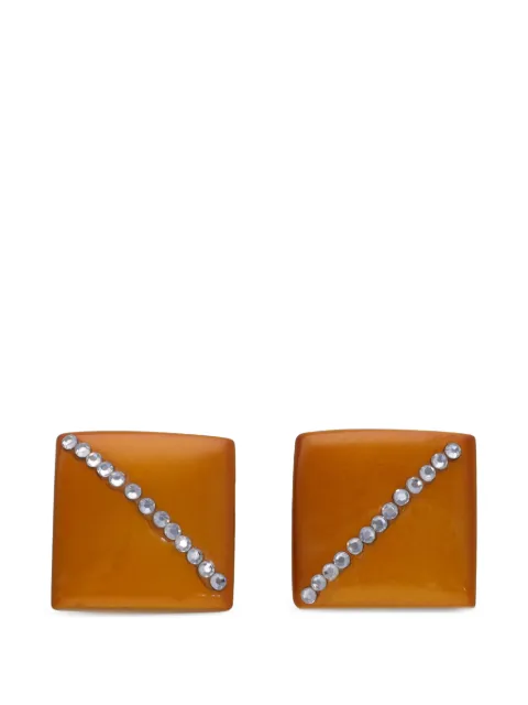 Vintage 1980s clip-on earrings Orange W22040622