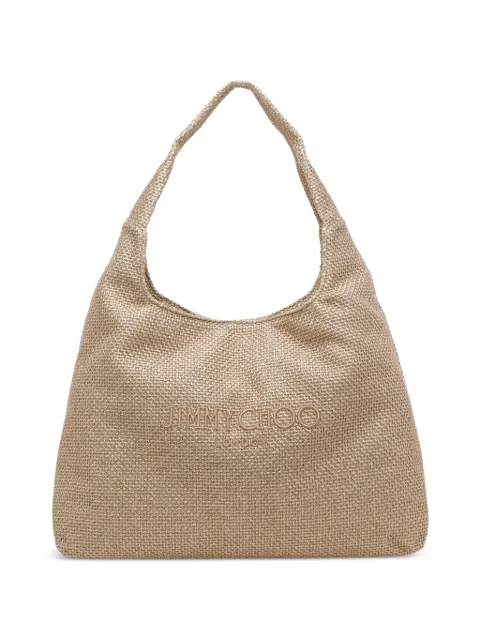 Jimmy Choo Diamond raffia shoulder bag Neutrals BEACHDMNDHOBOLTYJ
