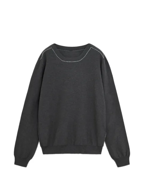 MM6 Maison Margiela crew neck long-sleeve sweater Grey SH2HL0047M13276