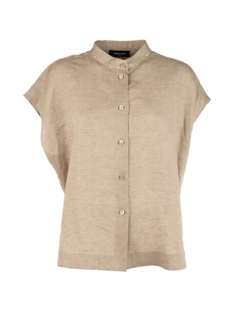 Fabiana Filippi mandarin collar button blouse Neutrals CAD276F762M163
