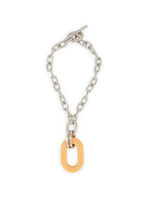 Rabanne resin-pendant cable-link necklace Silver 26EBB0379ENA024