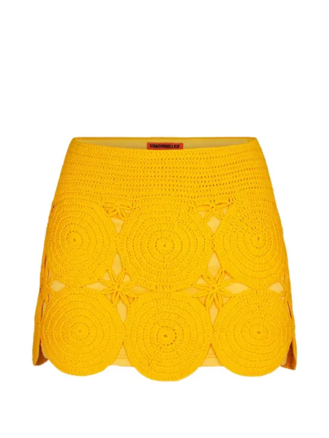 Simon Miller crochet-appliquéd mini skirt Yellow W51936093