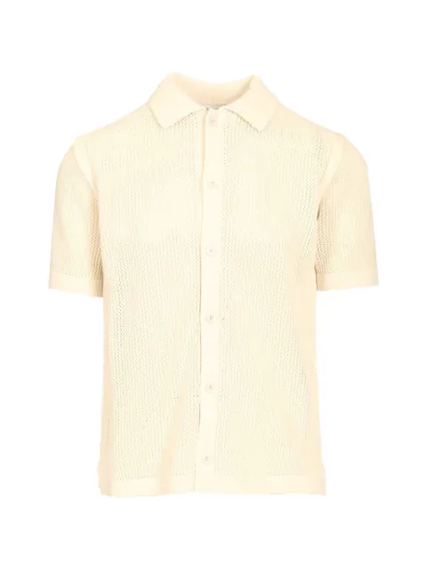 Maison Kitsuné open-knit short-sleeve cardigan Neutrals QM00505KT1197