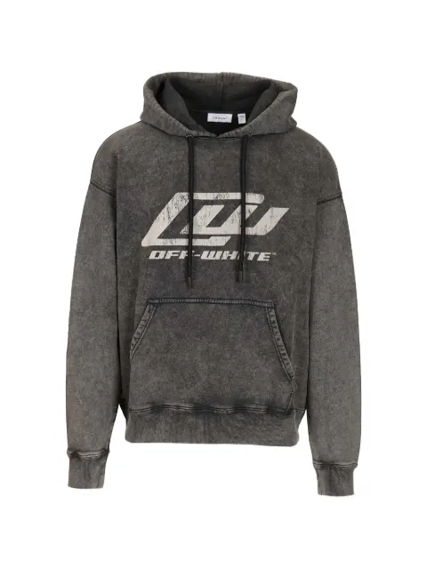 Off-White logo-detail hoodie Grey OMBB085S26FLE00F
