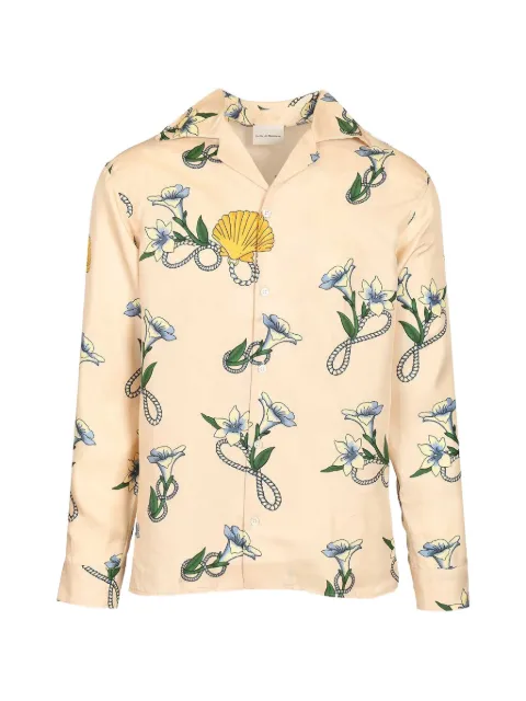 Drôle De Monsieur floral seashell silk shirt Neutrals KSH234SE023