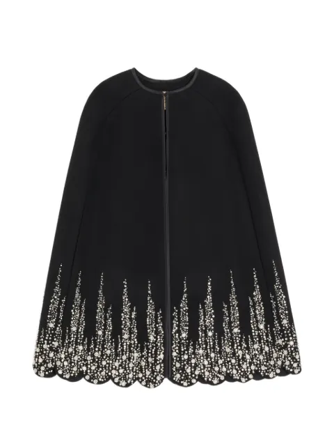 Valentino Garavani embroidered compact drap cape Black BCG4YA6JA
