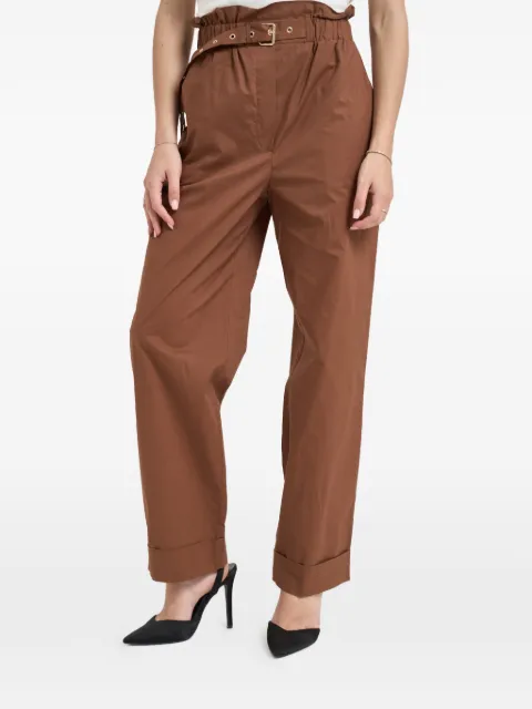 LIU JO belted high-waist trousers Brown CA6249TS24609032