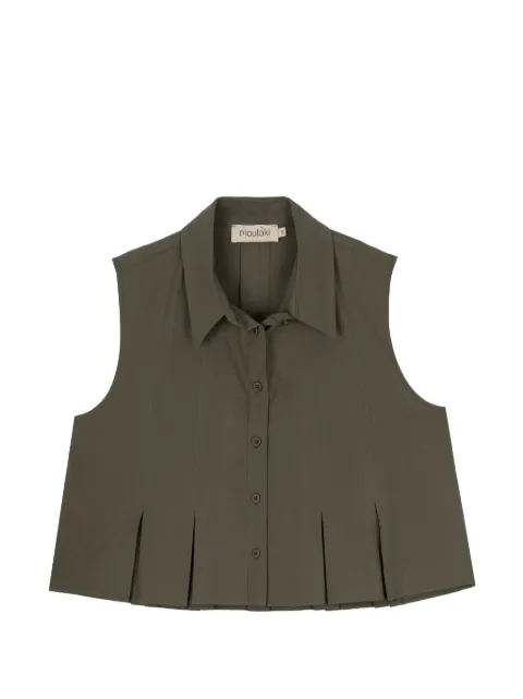 MOUTAKI pleated sleeveless shirt Green 260905