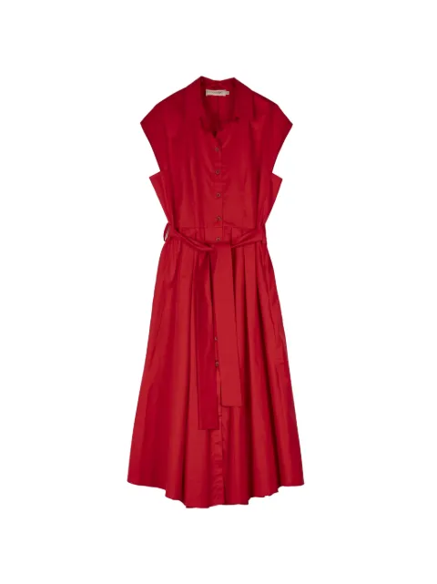 MOUTAKI belted button-up midi dress Red 260715