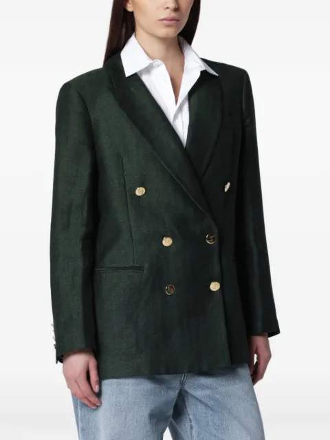VITOVI herringbone double-breasted blazer Green VICTORYWO