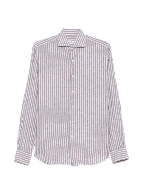 Alessandro Gherardi vertical-stripes linen shirt Brown BP13G7T7648
