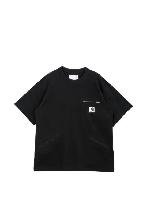 sacai x Carhartt WIP front-zip pocket T-shirt Black 2601092S