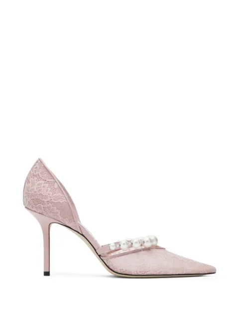 Jimmy Choo Aurelie lace-pearl pumps Pink AURELIE85DRJ