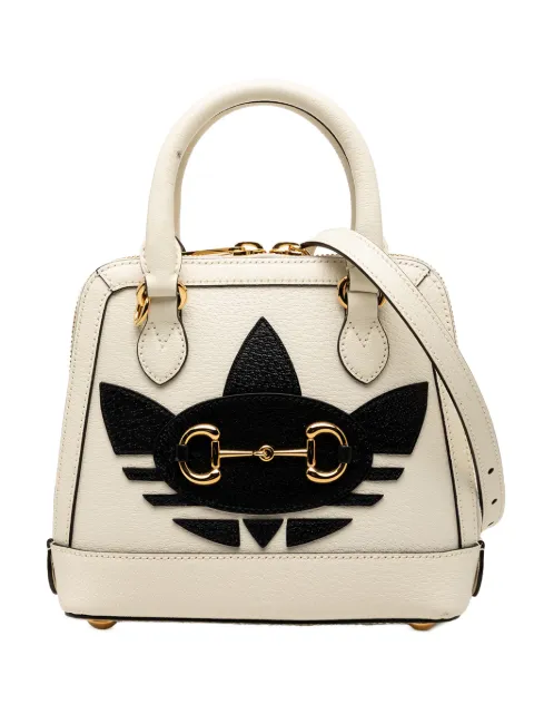 Gucci Pre-Owned 2016-2025 Adidas Mini Leather Horsebit 1955 Top Handle Bag satchel White LP2H88QM199PTF64