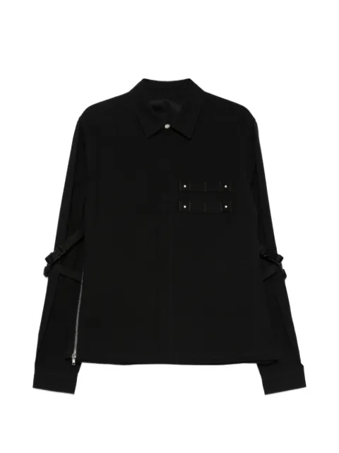 Rick Owens strap-detail button-up shirt Black RL01F2714CSL