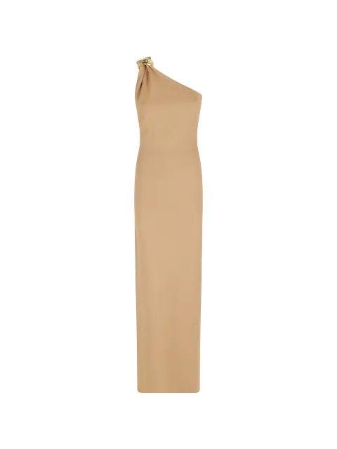 Elisabetta Franchi Milano one-shoulder hardware-detail dress Neutrals AM43B62E2