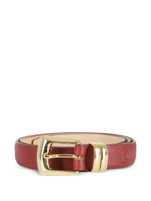 Magda Butrym logo-debossed grained leather belt Red 702526098