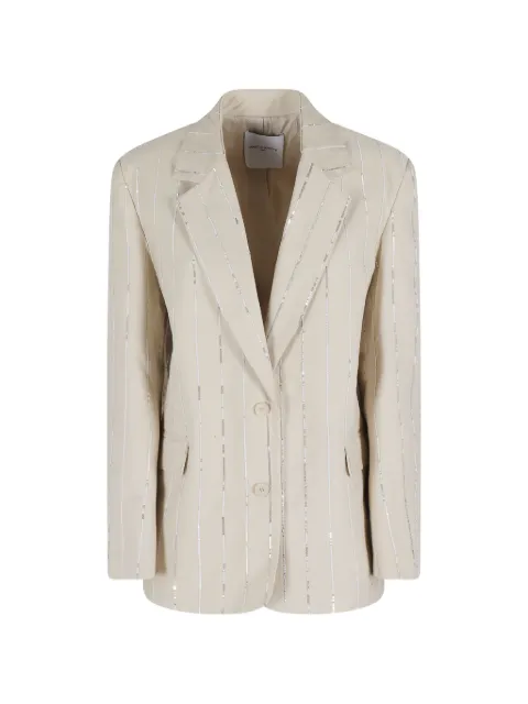 Isabelle Blanche sequin-embellished striped blazer Neutrals J058T006098