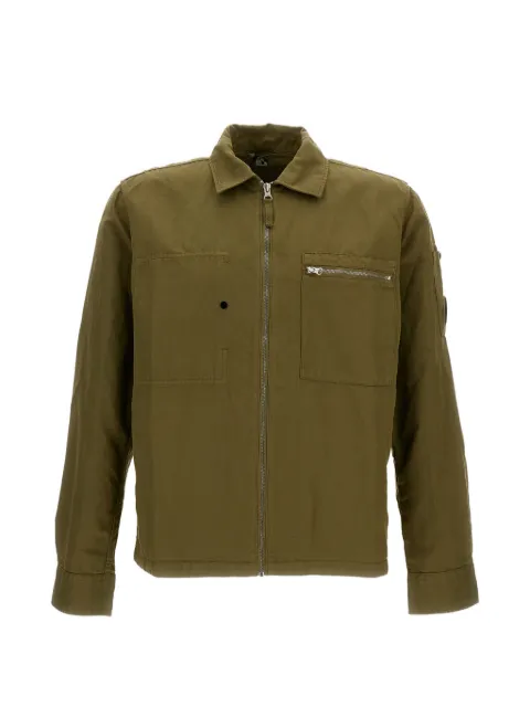 C.P. Company cotton/linen Lens zip overshirt Green 20CMOS226A110626G644